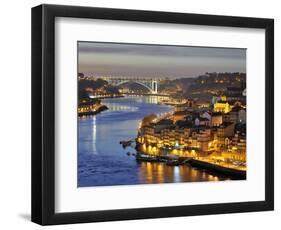 Oporto, Ribeira, UNESCO World Heritage Site at Dusk, Portugal-Mauricio Abreu-Framed Photographic Print