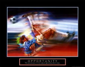 Opportunity: Soccer-Bill Hall-Lamina Framed Art Print