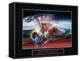 Opportunity - Soccer-Bill Hall-Framed Stretched Canvas