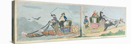 Opposition Coaches, 1788-James Gillray-Stretched Canvas