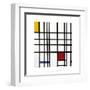 Opposition of Lines: Red and Yellow-Piet Mondrian-Framed Giclee Print