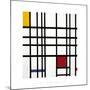 Opposition of Lines: Red and Yellow-Piet Mondrian-Mounted Giclee Print