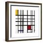 Opposition of Lines: Red and Yellow-Piet Mondrian-Framed Giclee Print