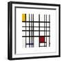 Opposition of Lines: Red and Yellow-Piet Mondrian-Framed Giclee Print