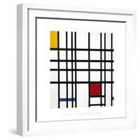 Opposition of Lines: Red and Yellow-Piet Mondrian-Framed Giclee Print