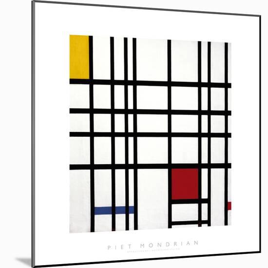 Opposition of Lines: Red and Yellow-Piet Mondrian-Mounted Giclee Print