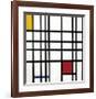 Opposition of Lines: Red and Yellow-Piet Mondrian-Framed Art Print