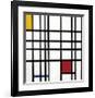 Opposition of Lines: Red and Yellow-Piet Mondrian-Framed Art Print