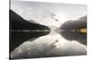 Oppstrynsvatnet Lake, Stryn, Nordfjord, Norway: The Sun Rising Behind The Mountains-Axel Brunst-Stretched Canvas