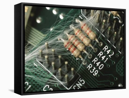 Optic Wires in Computer Processor-null-Framed Stretched Canvas