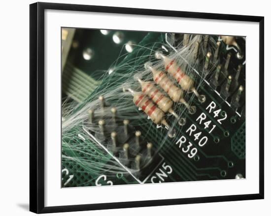 Optic Wires in Computer Processor-null-Framed Photographic Print