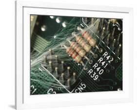 Optic Wires in Computer Processor-null-Framed Photographic Print