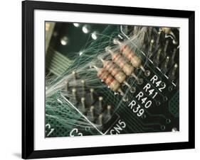 Optic Wires in Computer Processor-null-Framed Photographic Print