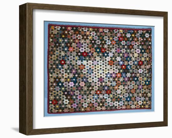 Optical Flower Puzzle Quilt, 1854 (Silk)-American-Framed Giclee Print