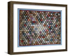 Optical Flower Puzzle Quilt, 1854 (Silk)-American-Framed Giclee Print