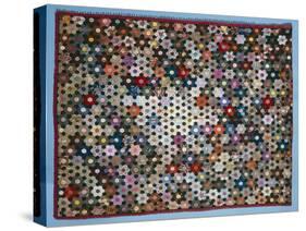 Optical Flower Puzzle Quilt, 1854 (Silk)-American-Stretched Canvas