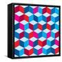 Optical Illusion Background In Red White And Blue With Seamless Pattern-nicemonkey-Framed Stretched Canvas