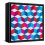 Optical Illusion Background In Red White And Blue With Seamless Pattern-nicemonkey-Framed Stretched Canvas