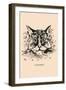 Optical Illusion Puzzle: Cat and Butterfly-null-Framed Art Print