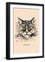Optical Illusion Puzzle: Cat and Butterfly-null-Framed Art Print