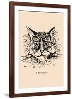 Optical Illusion Puzzle: Cat and Butterfly-null-Framed Art Print