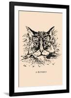 Optical Illusion Puzzle: Cat and Butterfly-null-Framed Art Print