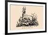 Optical Illusion Puzzle: Stag and Dog-null-Framed Art Print