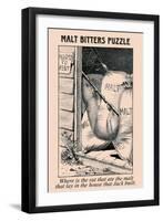 Optical Illusion Puzzle: The Rat that Ate the Malt-null-Framed Art Print