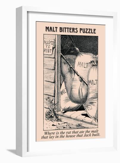 Optical Illusion Puzzle: The Rat that Ate the Malt-null-Framed Art Print