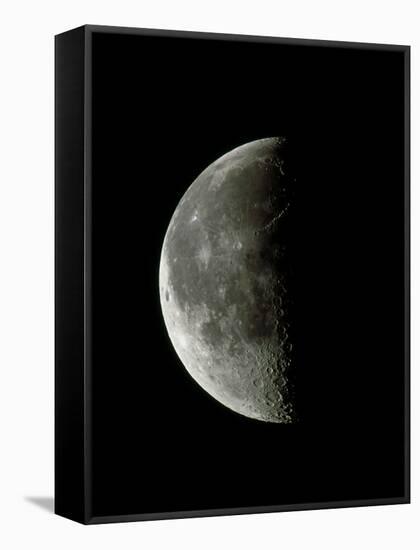 Optical Image of a Waning Half Moon-John Sanford-Framed Stretched Canvas