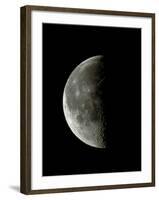 Optical Image of a Waning Half Moon-John Sanford-Framed Photographic Print