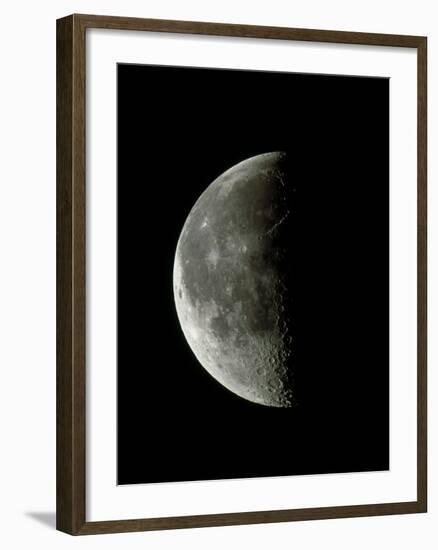 Optical Image of a Waning Half Moon-John Sanford-Framed Photographic Print