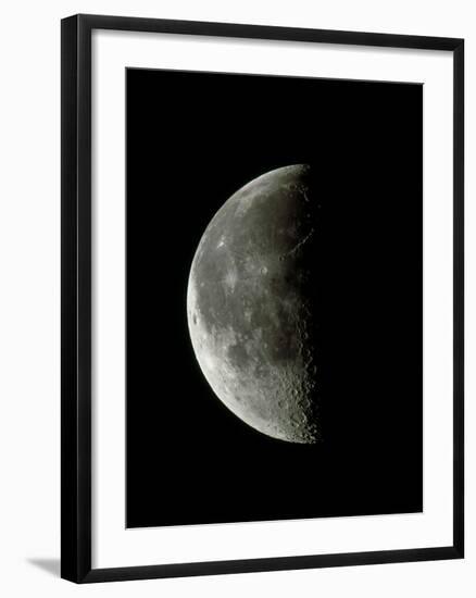 Optical Image of a Waning Half Moon-John Sanford-Framed Photographic Print