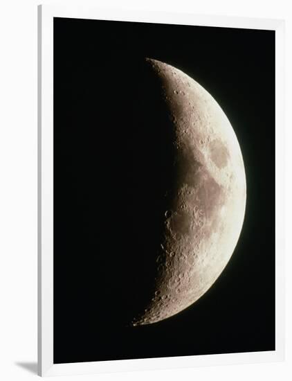 Optical Image of a Waxing Crescent Moon-John Sanford-Framed Photographic Print