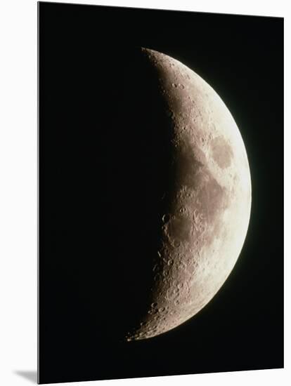 Optical Image of a Waxing Crescent Moon-John Sanford-Mounted Photographic Print