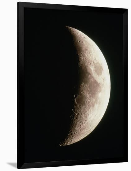 Optical Image of a Waxing Crescent Moon-John Sanford-Framed Photographic Print