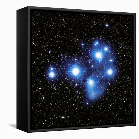 Optical Image of the Pleiades Star Cluste-Celestial Image-Framed Stretched Canvas