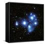 Optical Image of the Pleiades Star Cluste-Celestial Image-Framed Stretched Canvas