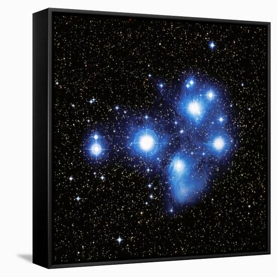 Optical Image of the Pleiades Star Cluste-Celestial Image-Framed Stretched Canvas