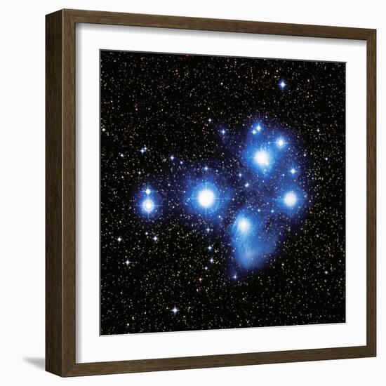 Optical Image of the Pleiades Star Cluste-Celestial Image-Framed Premium Photographic Print