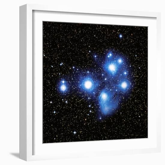 Optical Image of the Pleiades Star Cluste-Celestial Image-Framed Premium Photographic Print