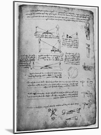 Optical Studies, Late 15th or Early 16th Century-Leonardo da Vinci-Mounted Giclee Print