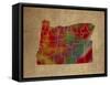 OR Colorful Counties-Red Atlas Designs-Framed Stretched Canvas