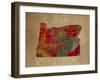 OR Colorful Counties-Red Atlas Designs-Framed Giclee Print