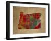 OR Colorful Counties-Red Atlas Designs-Framed Giclee Print