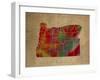 OR Colorful Counties-Red Atlas Designs-Framed Giclee Print