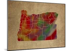 OR Colorful Counties-Red Atlas Designs-Mounted Giclee Print