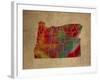 OR Colorful Counties-Red Atlas Designs-Framed Giclee Print