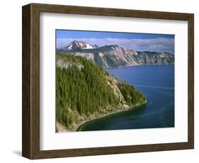 OR, Crater Lake NP. Conifer pollen accumulates on surface of Crater Lake at Cleetwood Cove-John Barger-Framed Photographic Print