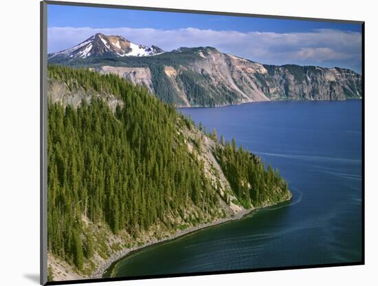 OR, Crater Lake NP. Conifer pollen accumulates on surface of Crater Lake at Cleetwood Cove-John Barger-Mounted Photographic Print